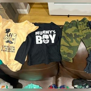 onesie, long sleeve shirt, and pants 6-9 months